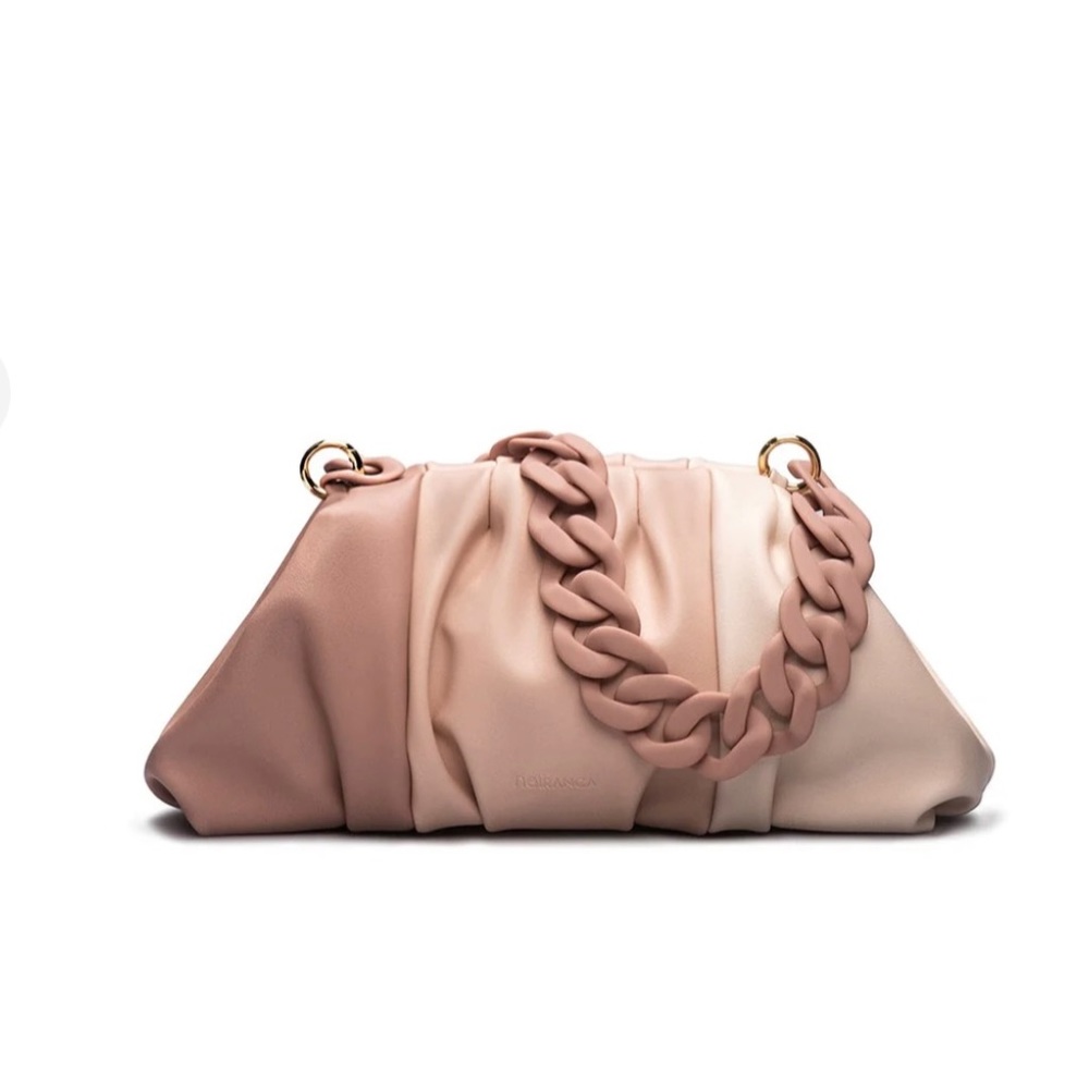 Noiranca- new with dust bag. Three tone dusty rose shoulder bag - Clutch.